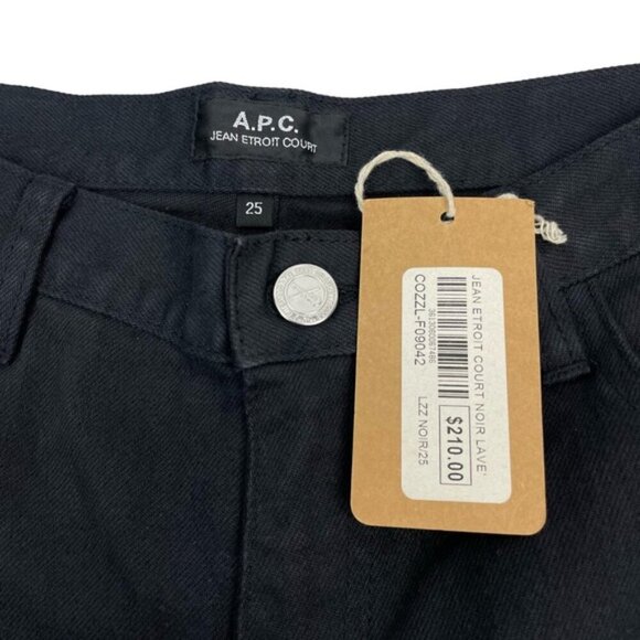 NWT A.P.C. Jean Etroit Court Noir Lave Cropped Skinny Jean Sz 25 - Picture 4 of 6